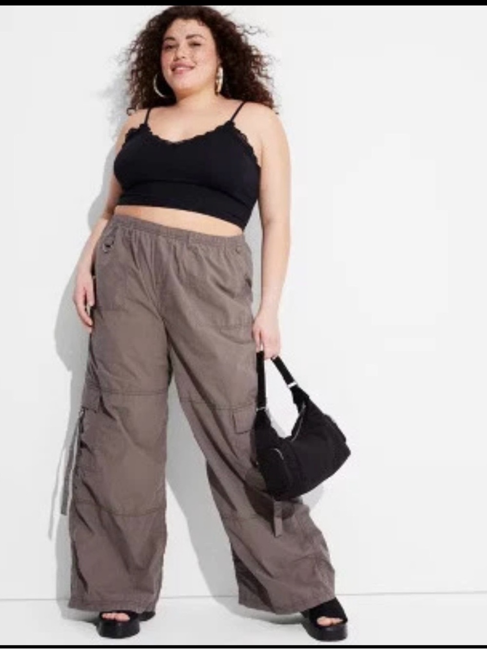 wild fable Taupe Wide-Leg Cargo Pants